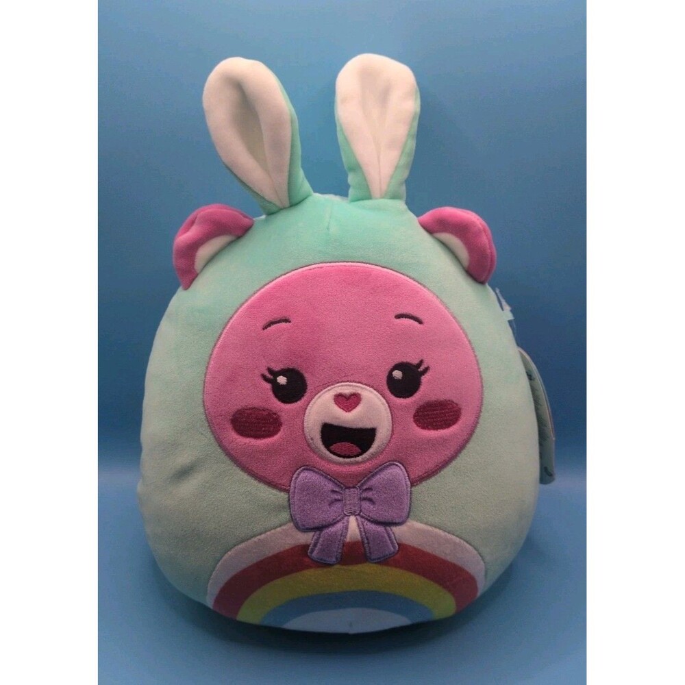 Squishmallows Care Bears Cheer Bear With Easter Bunny Rabbit Ears